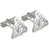 Rhodium Plated Trinity Knot Cufflinks
