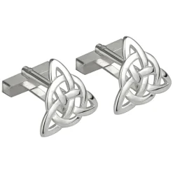 Rhodium Plated Trinity Knot Cufflinks
