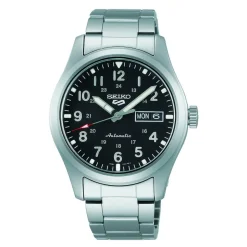 Seiko 5 Sports Field 39.4mm Black Dial Bracelet Watch