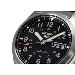 Seiko 5 Sports Field 39.4mm Black Dial Bracelet Watch