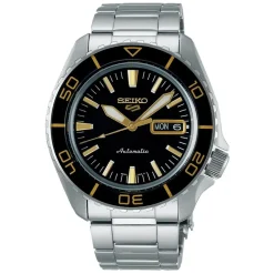 Seiko 5 Sports SKX-SNZH5 Blacktone Redux 42mm Black Dial Steel Bracelet Watch
