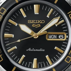Seiko 5 Sports SKX-SNZH5 Blacktone Redux 42mm Black Dial Steel Bracelet Watch