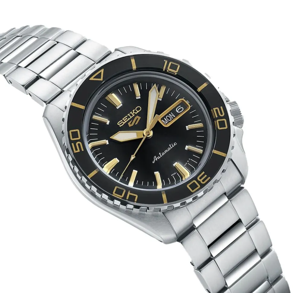 Seiko 5 Sports SKX-SNZH5 Blacktone Redux 42mm Black Dial Steel Bracelet Watch