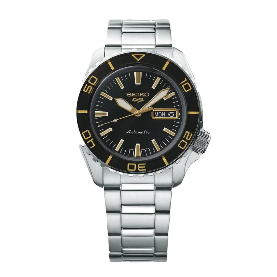 Seiko 5 Sports SKX-SNZH5 Blacktone Redux 42mm Black Dial Steel Bracelet Watch