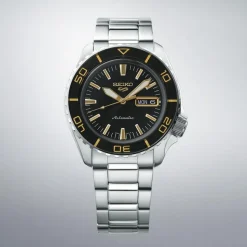 Seiko 5 Sports SKX-SNZH5 Blacktone Redux 42mm Black Dial Steel Bracelet Watch