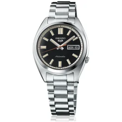 Seiko 5 Sports SNXS &lsquo;Deep black wash&rsquo; Classic Sports 37.4mm Black Dial Steel Bracelet Watch