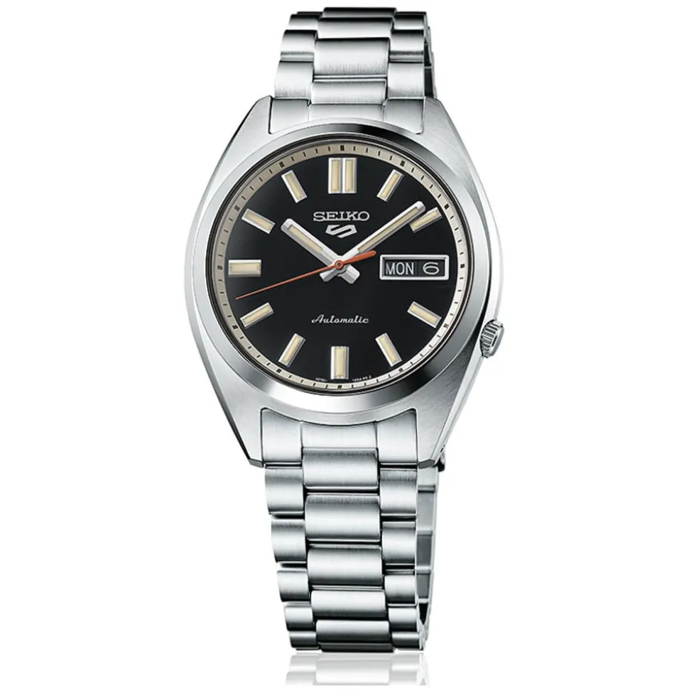 Seiko 5 Sports SNXS ‘Deep black wash’ Classic Sports 37.4mm Black Dial Steel Bracelet Watch