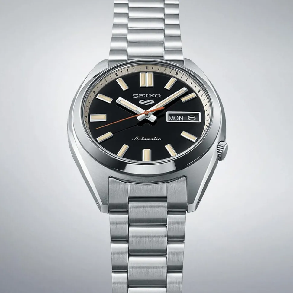 Seiko 5 Sports SNXS ‘Deep black wash’ Classic Sports 37.4mm Black Dial Steel Bracelet Watch