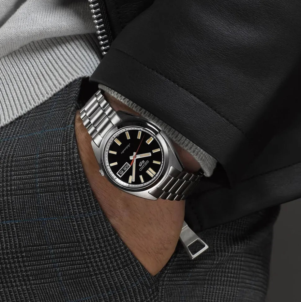 Seiko 5 Sports SNXS ‘Deep black wash’ Classic Sports 37.4mm Black Dial Steel Bracelet Watch