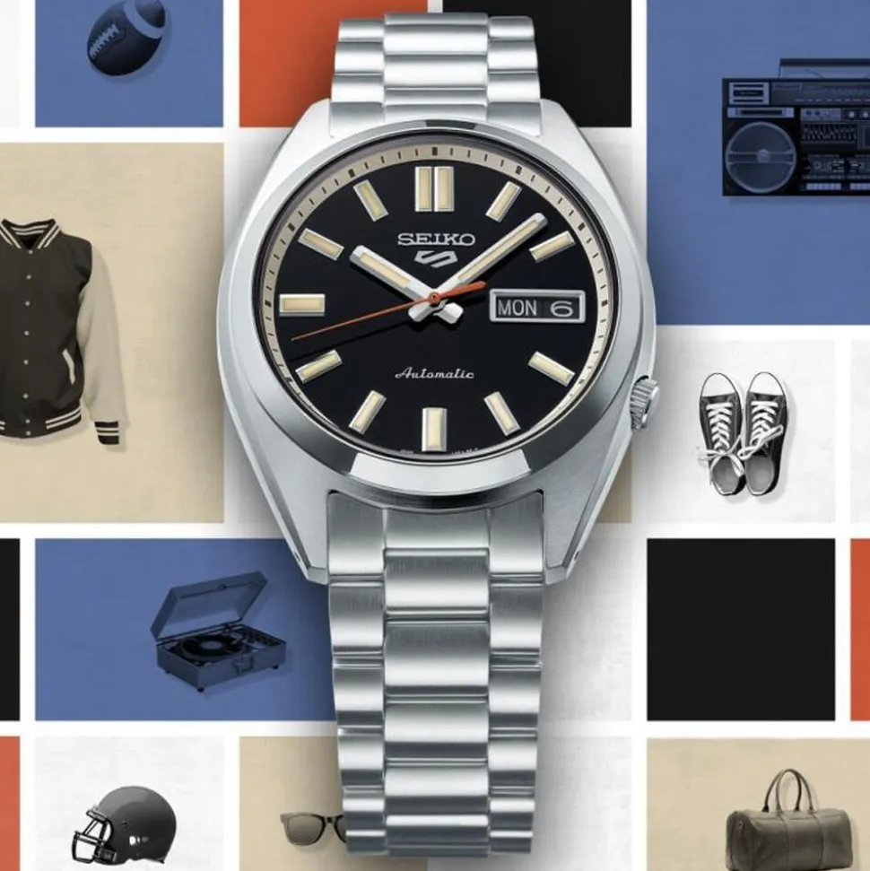 Seiko 5 Sports SNXS ‘Deep black wash’ Classic Sports 37.4mm Black Dial Steel Bracelet Watch