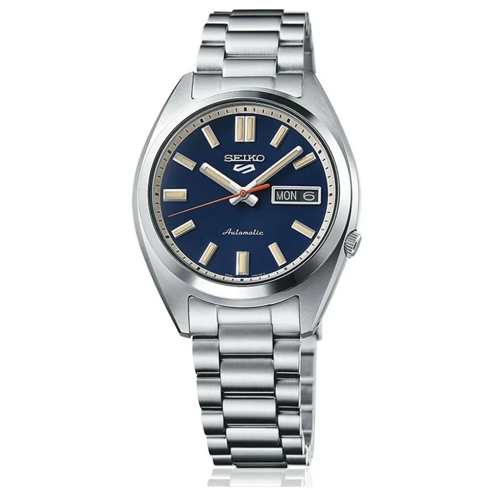 Seiko 5 Sports SNXS ReInterpretation 37mm Blue Dial Steel Bracelet Watch