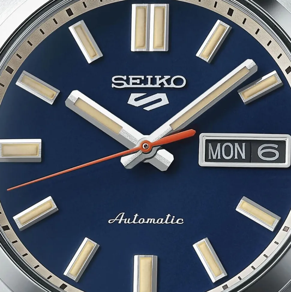 Seiko 5 Sports SNXS ReInterpretation 37mm Blue Dial Steel Bracelet Watch