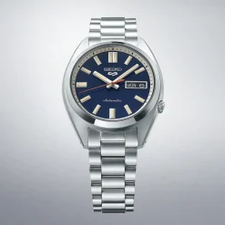 Seiko 5 Sports SNXS ReInterpretation 37mm Blue Dial Steel Bracelet Watch