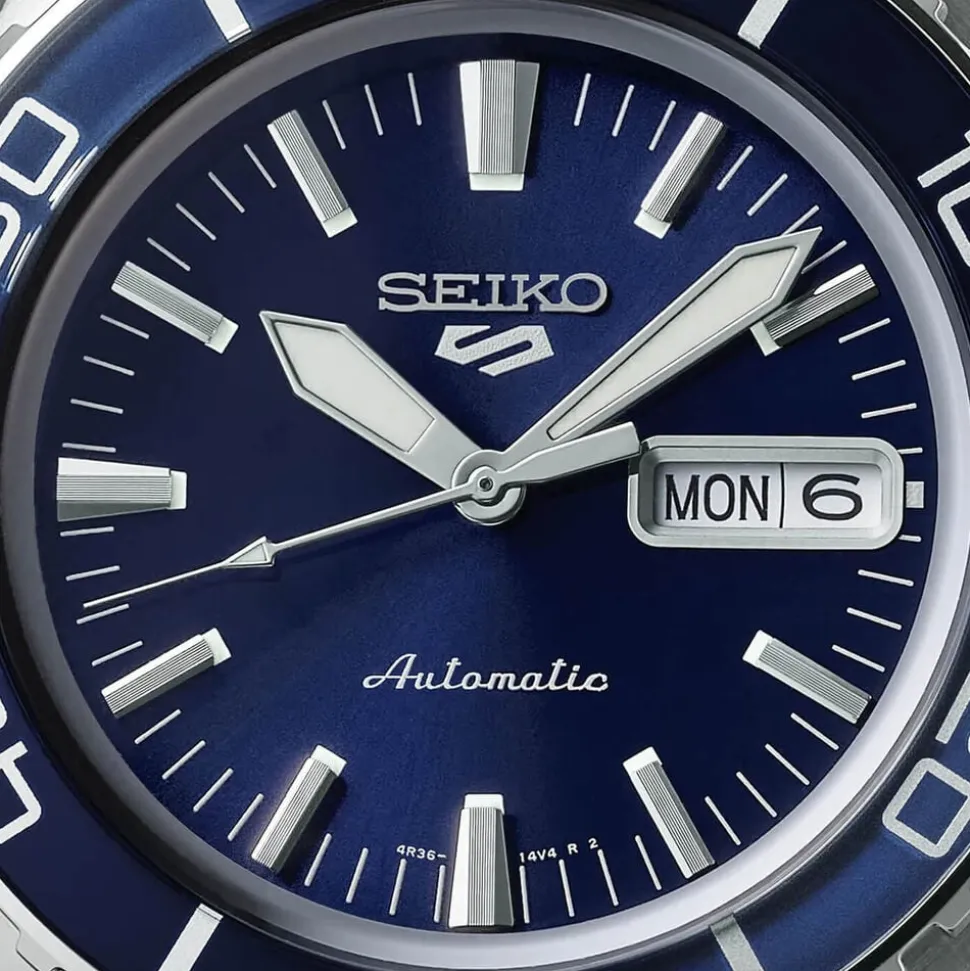 Seiko 5 Sports SNZH ReInterpretation Bluetone Redux 42.5mm Blue Dial Steel Bracelet Watch