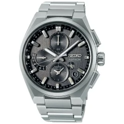 Seiko Astron GPS Solar 5X Dual-Time Chronograph Celestial Grey Dial Titanium Bracelet Watch