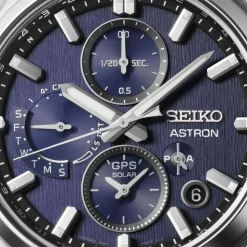 Seiko Astron GPS Solar 5X Dual-Time Chronograph 42mm Infinite Blue Dial Titanium Bracelet Watch
