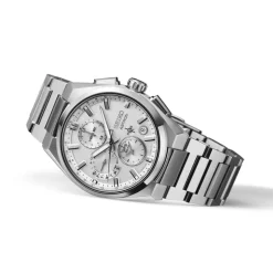 Seiko Astron GPS Solar 5X Dual-Time Chronograph 42mm Silvery White Dial Titanium Bracelet Watch