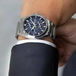Seiko Astron GPS Solar 5X Dual-Time Chronograph 42mm Infinite Blue Dial Titanium Bracelet Watch