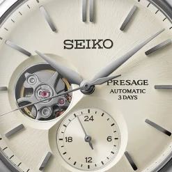 Seiko Presage Classic Series 'Shiro-iro' Open Heart 40mm White Dial Steel Bracelet Watch