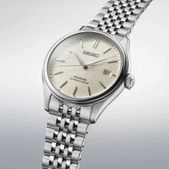Seiko Presage Classic Series 'Shiro-iro' 40mm White Dial Steel Bracelet Watch
