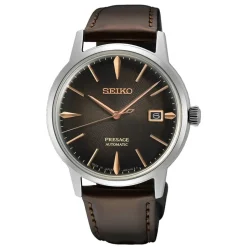 Seiko Presage Cocktail Time: &ldquo;The Irish Coffee&rdquo;39.5mm Brown Dial Leather Strap Watch