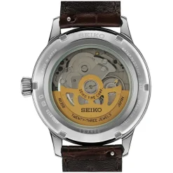 Seiko Presage Cocktail Time "Blue Moon" 40.5mm Blue Dial Brown Strap Watch