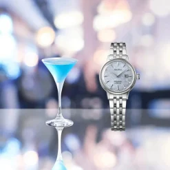 Seiko Presage Cocktail Time 'Skydiving' Diamond Twist 30.3mm Blue Dial Watch