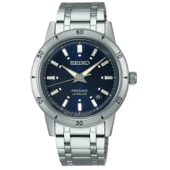 Seiko Presage Style 60's 39.5mm Navy Blue Dial Steel Bracelet Watch
