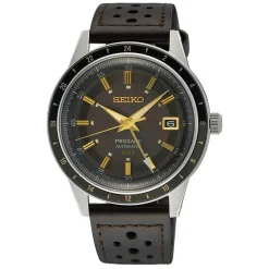 Seiko Presage Style 60's 40.8mm Brown Dial & Leather Strap Watch