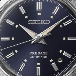 Seiko Presage Style 60's 39.5mm Navy Blue Dial Steel Bracelet Watch