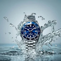 Seiko Prospex 1965 Revival Diver&rsquo;s 40mm Scuba Blue Dial Steel Bracelet Watch