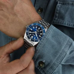 Seiko Prospex 1965 Revival Diver&rsquo;s 40mm Scuba Blue Dial Steel Bracelet Watch