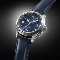 Seiko Prospex Alpinist GMT 39.5mm Blue Dial Leather Strap Watch