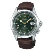 Seiko Prospex Alpinist 39.5mm Green Dial Brown Leather Strap Watch
