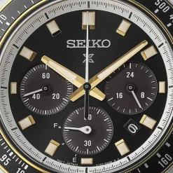 Seiko Prospex Circuit Race Solar Speedtimer 41.4mm Black Dial Steel Bracelet Watch