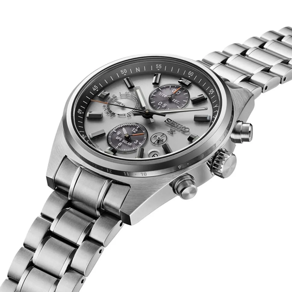 Seiko Prospex GPS Solar Chronograph Speedtimer 42mm Silver Dial Stainless Steel Bracelet Watch