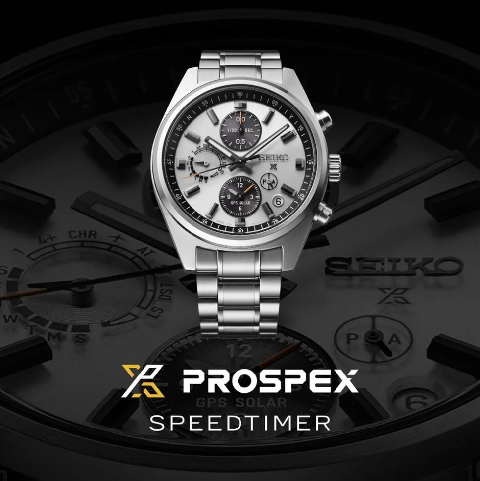 Seiko Prospex GPS Solar Chronograph Speedtimer 42mm Silver Dial Stainless Steel Bracelet Watch