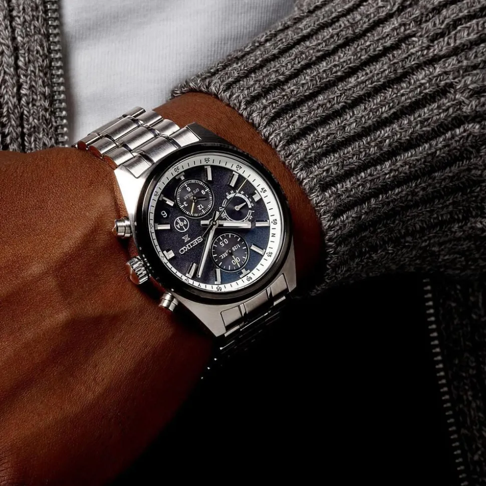 Seiko Prospex GPS Solar Chronograph Speedtimer 42mm Black Dial Stainless Steel Bracelet Watch