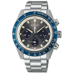 Seiko Prospex Grand Touring Solar Speedtimer 41.4mm Grey Dial Steel Bracelet Watch