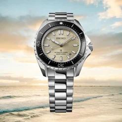 Seiko Prospex 300m Diver&rsquo;s 41.3mm Pearl Dial Stainless Steel Bracelet Watch
