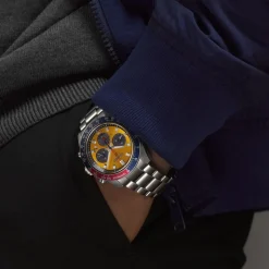 Seiko Prospex 'Pogue' Solar Chronograph 1969 Re-interpretation 41mm Orange Dial Bracelet Watch