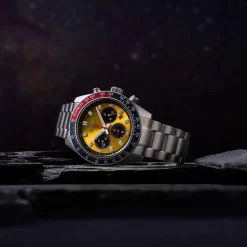 Seiko Prospex 'Pogue' Solar Chronograph 1969 Re-interpretation 41mm Orange Dial Bracelet Watch