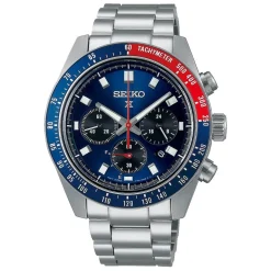 Seiko Prospex Speedtimer 41.4mm Solar Chronograph Blue & Red Bezel Watch