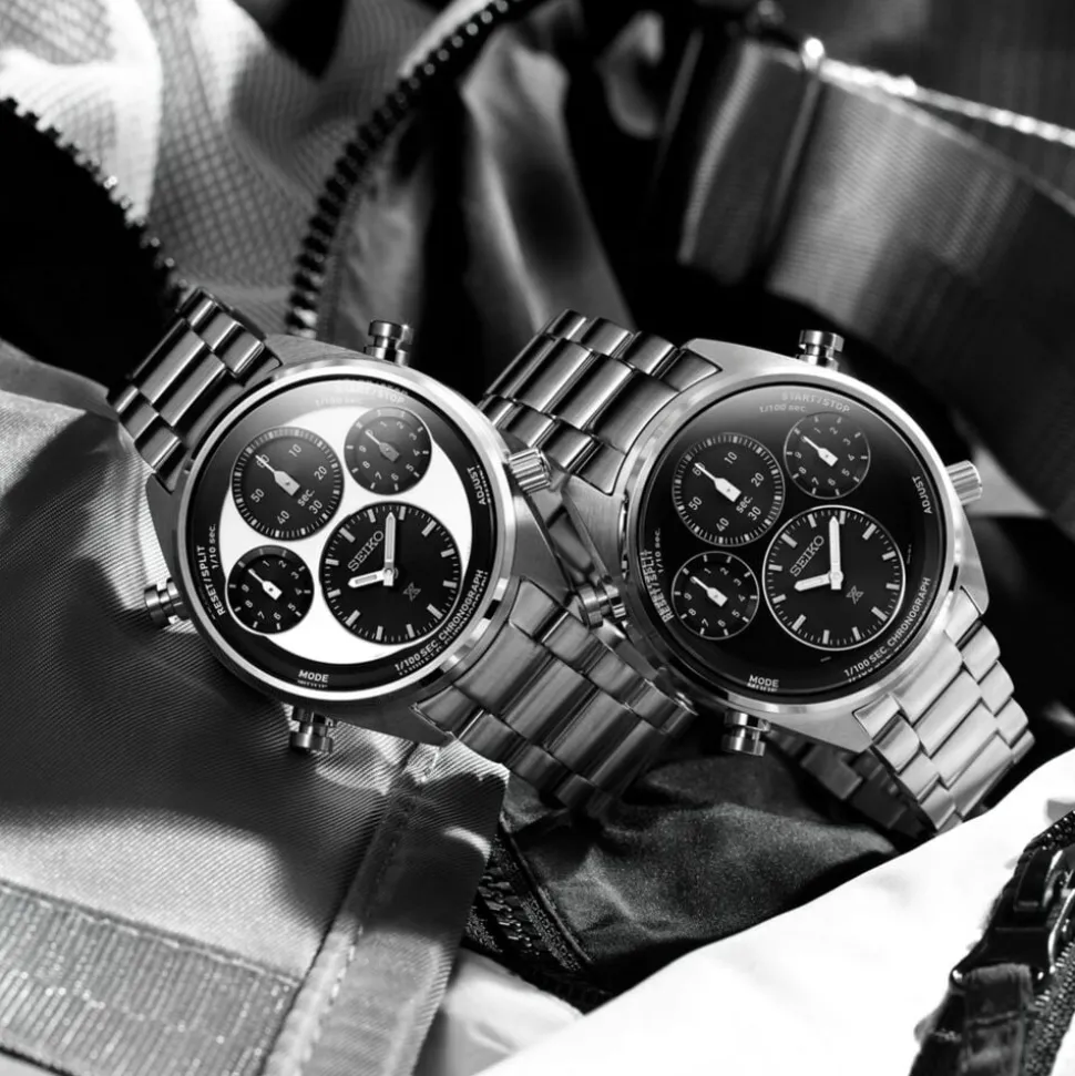 Seiko Prospex Speedtimer 42mm Solar Chrono Black & Silver Dial Bracelet Watch