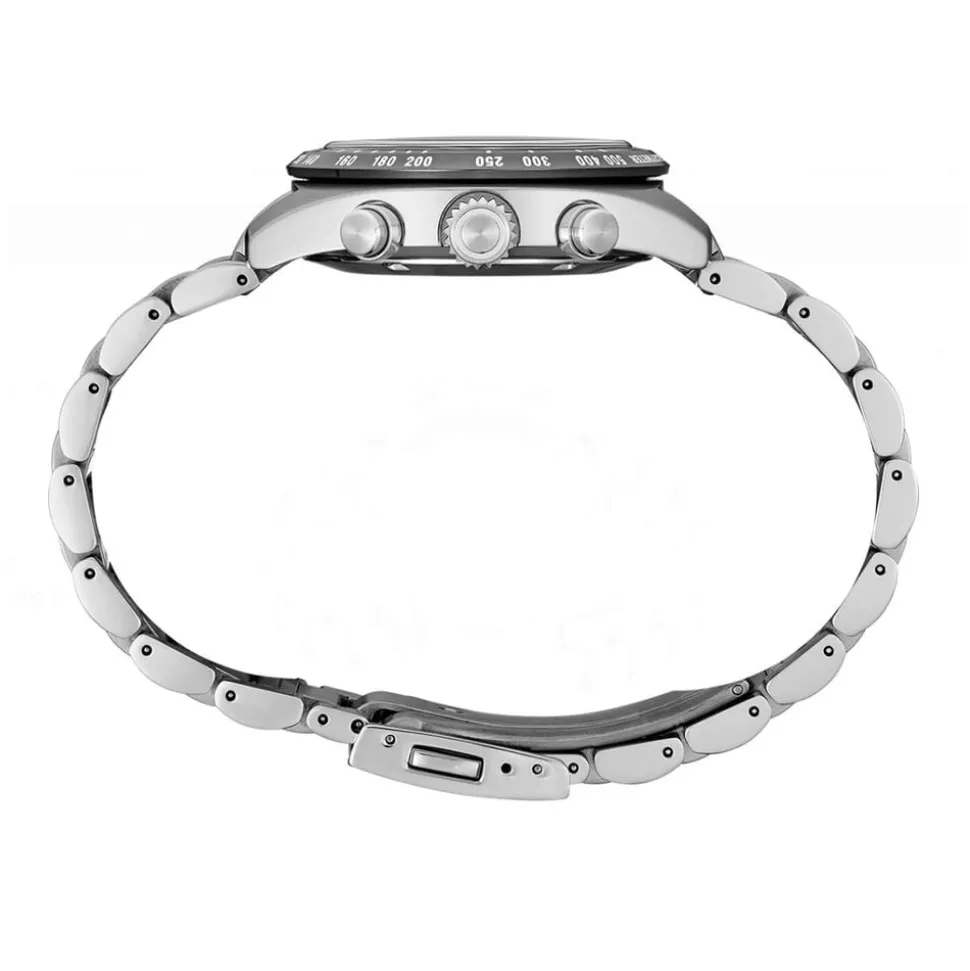 Seiko Prospex Speedtimer Solar 39mm Chronograph White Dial Steel Case Bracelet Watch