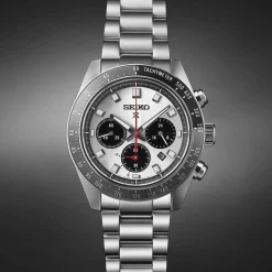 Seiko Prospex Speedtimer 41.4mm Solar Chronograph Black & Grey Bezel Watch