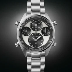 Seiko Prospex Speedtimer 42mm Solar Chrono Black & Silver Dial Bracelet Watch