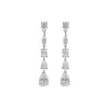 Silver 5 Stone Cubic Zirconia Pear & Marquise & Oval Drop Earrings
