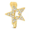 Silver & Gold Plated Open Cubic Zirconia Star Single Cuff Earring