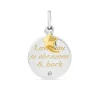 Silver & Gold-plated Cubic Zirconia 'Love You To The Moon & Back' Pendant (Chain Included)